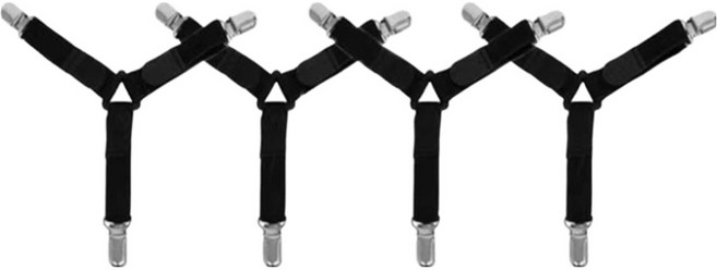 러블비 Y형 침대 시트 고정 집게 4p, 블랙