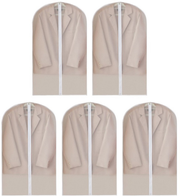 더자카 지퍼형 방습 방수 옷커버 투명, 5개, 1개입