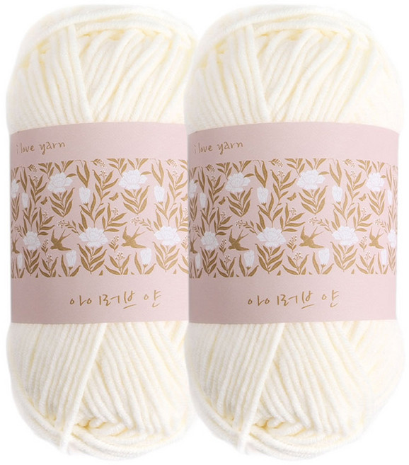 청송뜨개실 아이러브얀 뜨개실, 02 바닐라크림, 2개