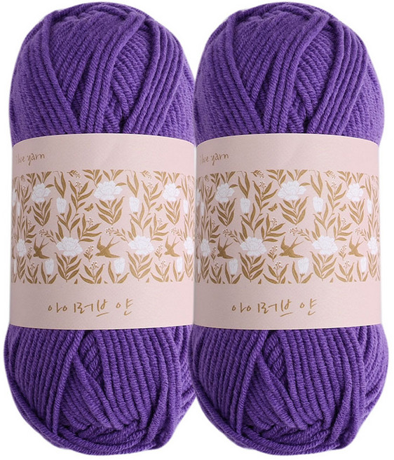 청송뜨개실 아이러브얀 뜨개실, 16 퍼플, 2개