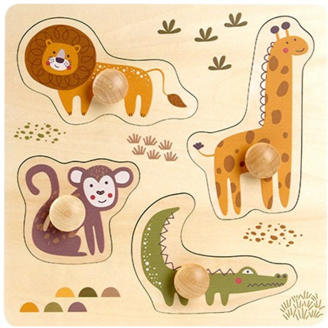 Kes.B 堅固巨型手抓板拼圖 動物, 1套