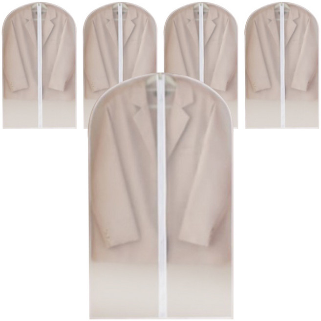 더자카 지퍼형 방습 방수 옷커버 투명, 5개, 1개입