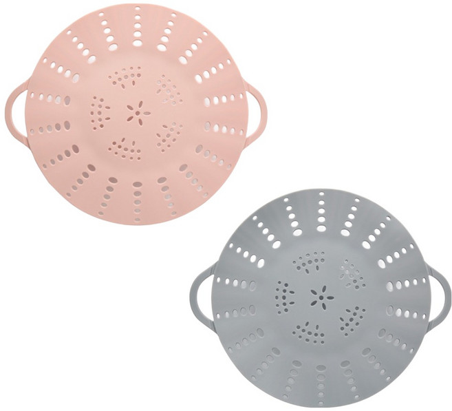 이지실리 파스텔 실리콘 찜기 연핑크 + 그레이 세트, 1세트, 24.5cm