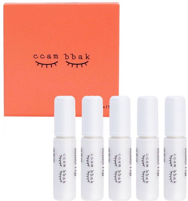 깜빡 속눈썹 접착제 1g, 투명, 5개