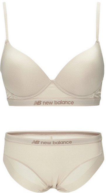 뉴발란스 여성용 시그니처 컴포트 노와이어 브라 + 팬티 세트