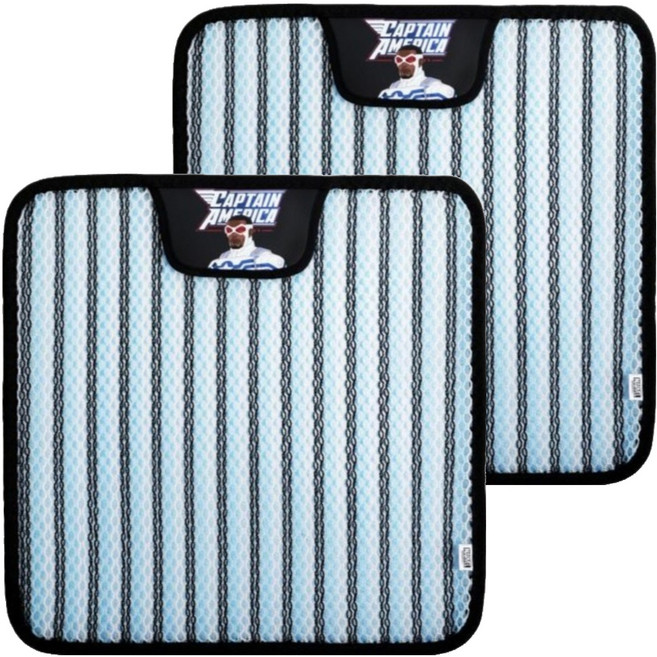 카이프 세경카이프 마블 캐릭터 뉴쿨썸 3D 통풍 1인 방석, 캡틴아메리카, 2개