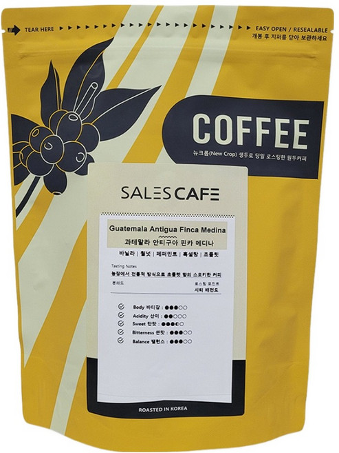 세일즈카페 과테말라 안티구아 핀카 메디나 커피원두, 500g, 1개, 더치