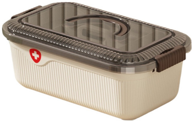 데일리쿠 심플 가정용 구급함 아이보리 30 x 18 x 11 cm, 1개