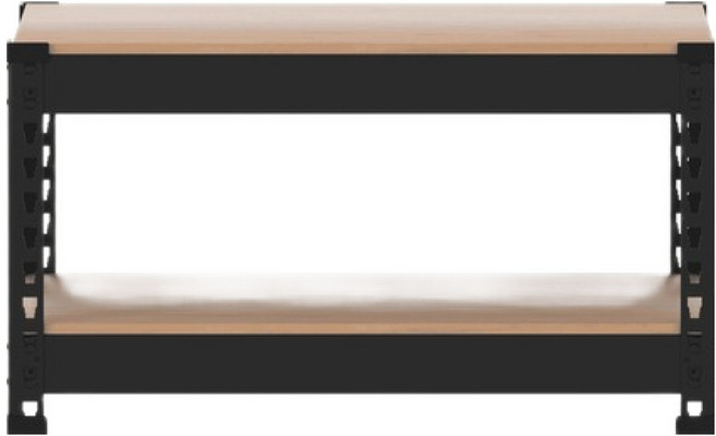 SPEEDRACK 韓國製造 免螺絲組裝式鐵製角鋼層架, 黑色, 2層