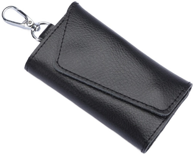 코히모 가죽 키홀더 열쇠고리 5W0307, 1개, 블랙
