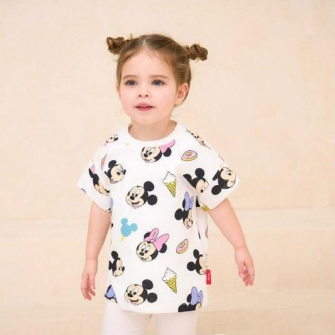 밀크마일 아동용 통기성 디즈니 베이비 미키 미니마우스 아이스크림 티셔츠