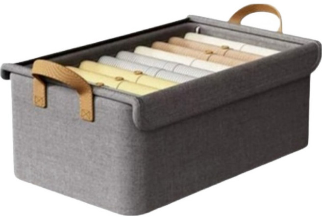 러블비 투명 커버 옷장 수납 리빙박스, 그레이, 1개