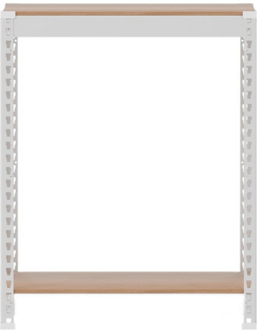 스피드랙 국내 제조 무볼트 조립식 철제 앵글 선반, 화이트, 2단