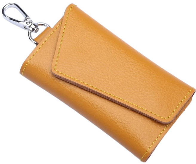 코히모 가죽 키홀더 열쇠고리 5W0307, 1개, 옐로우