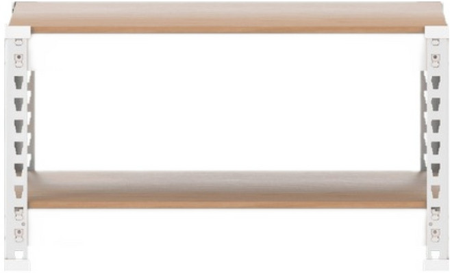 스피드랙 무볼트 조립식 철제 앵글 선반, 화이트, 2단