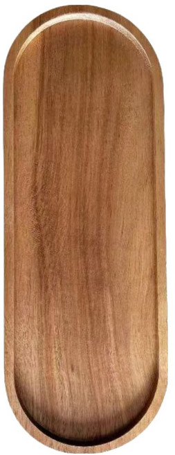 힘룸 실용적인 원목 우드 트레이 타원형 B, 브라운, 1개