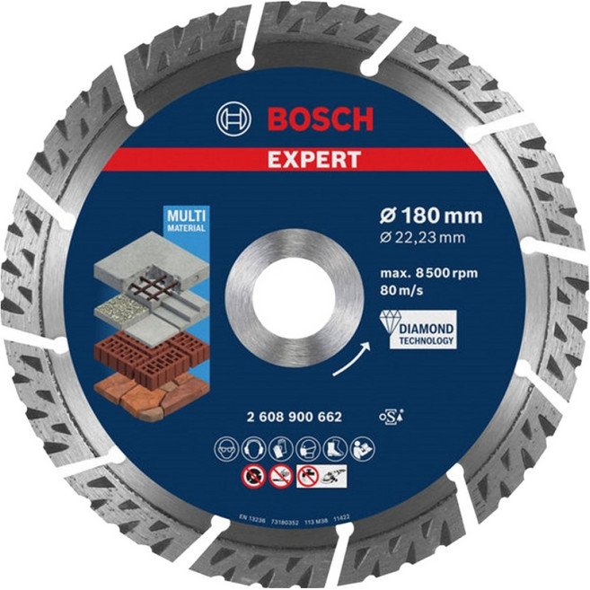BOSCH 博世 EXPERT 7 鑽石多功能切割片 180mm 2608900662, 1個