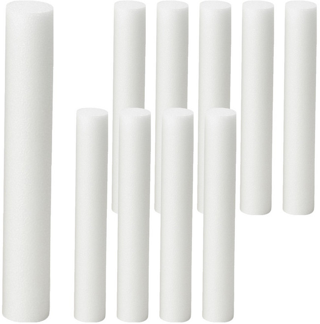 데일리툴 원형 꽃다발 제작용 백업스펀지 지름 4cm x 길이 30cm, 화이트, 10개