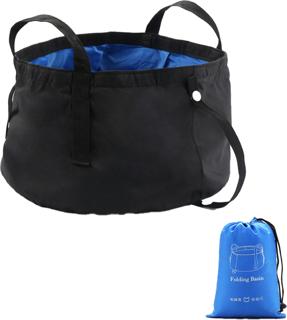 달콤무드 휴대용 접이식 캠핑 설거지통, 블랙