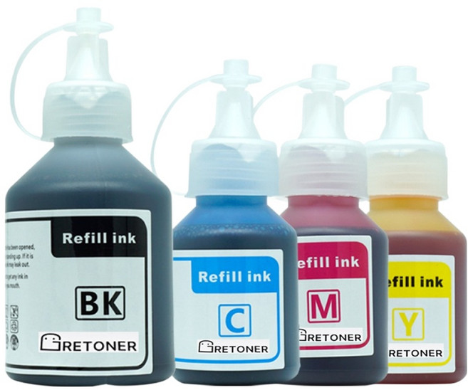 탑젯 브라더 BT6000BK / BT5000 호환잉크 4종 세트, 검정, 파랑, 빨강, 노랑, 1세트