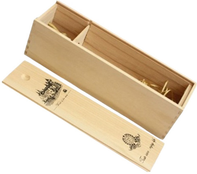 사인포스트 원목 와인 케이스 35 x 10 x 10 cm, 오동나무 type-1, 1개