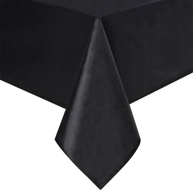 AHOYE 緞面防皺桌巾, 200 x 145cm, 黑色, 1個