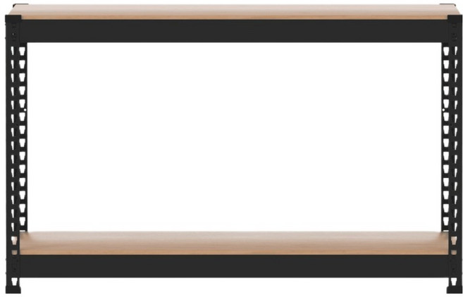 스피드랙 무볼트 조립식 철제 앵글 선반, 블랙, 2단