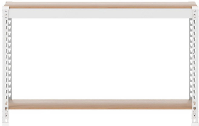 스피드랙 무볼트 조립식 철제 앵글 선반, 화이트, 2단