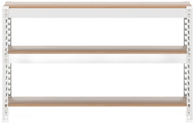 스피드랙 무볼트 조립식 철제 앵글 선반, 화이트, 3단