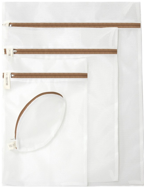 메르베 세탁망 사각 소 30 x 40 cm + 사각 중 40 x 50 cm + 사각 대 50 x 60 cm + 원형 소 직경 25cm 세트, 화이트, 1세트