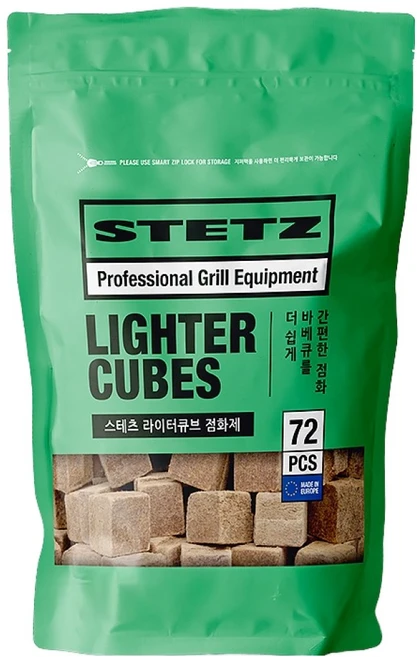 스테츠 바베큐 캠핑용 라이터큐브 점화제 72p, 갈색, 1개 - 쿠팡