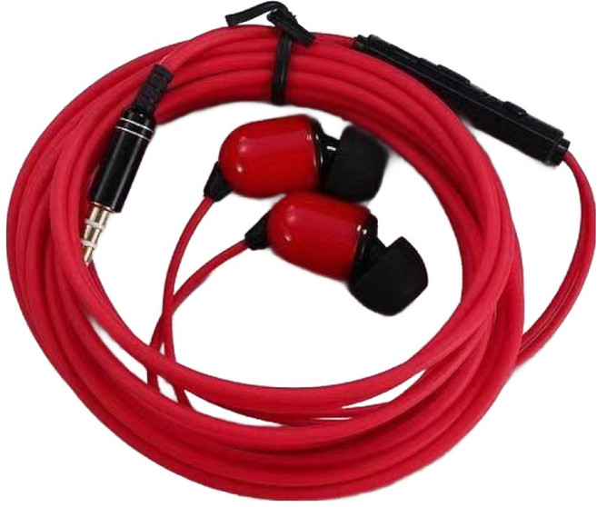 올파라존 편리한 맥시 유선이어폰 ONE SIZE, 레드