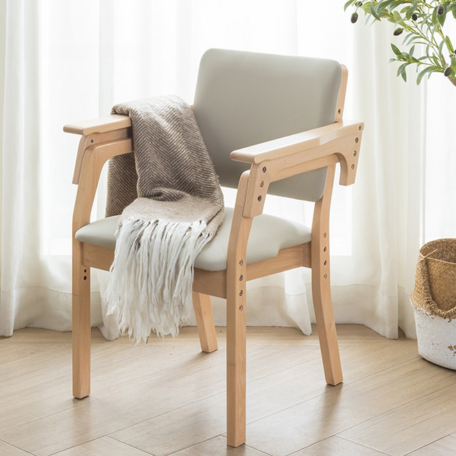 H&D 東稻家居 欣樂活調節工學椅 無輪子, 1個, 奶茶色