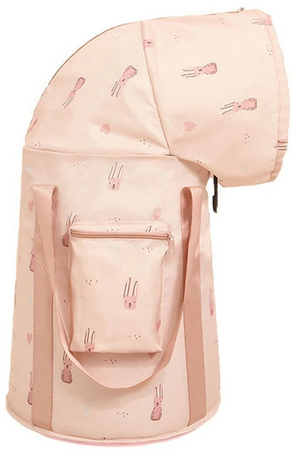 SUNORO 熏蒸泡三合一加高折疊保溫泡腳桶 72cm過膝款, 粉色兔子, 1個