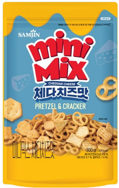 삼진 미니프레첼 미니믹스 체다치즈맛, 300g, 1개