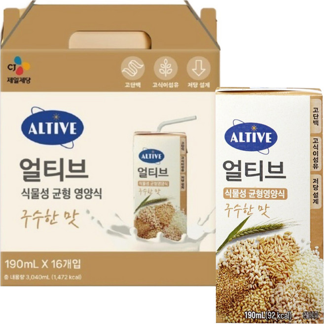 얼티브 균형영양식 구수한맛, 16개, 190ml