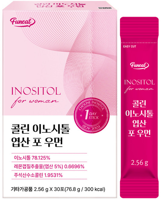 Funeat 女性專用膽鹼肌醇葉酸 30入, 1個, 76.8g