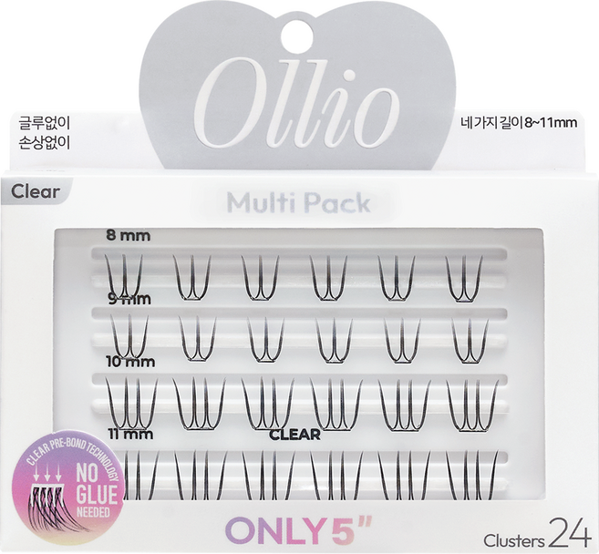 Ollio 노글루 속눈썹 세트 멀티팩 클리어 세트, 1개
