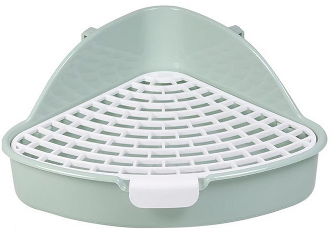 그린허그 토끼 배변판 코너형, 그린, 1개