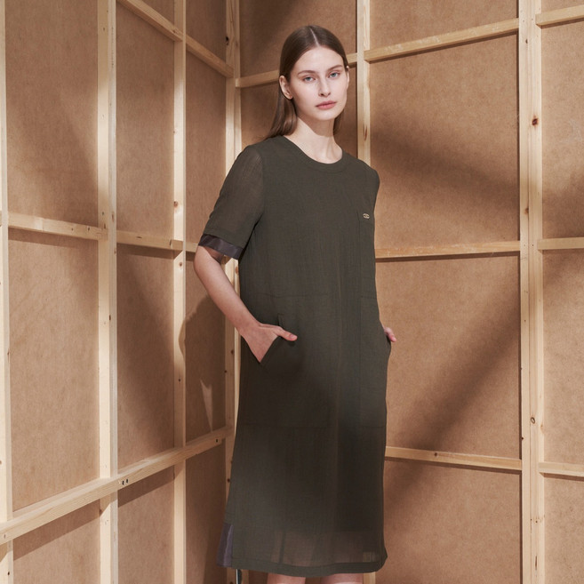 올리비아로렌 여성용 배색형 H라인 원피스 VOCOA5M5251