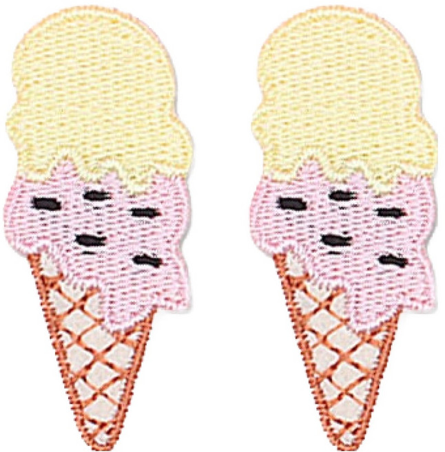 동대문단추왕 열접착식 자수 와펜 패치, 바닐라딸기콘, 2개