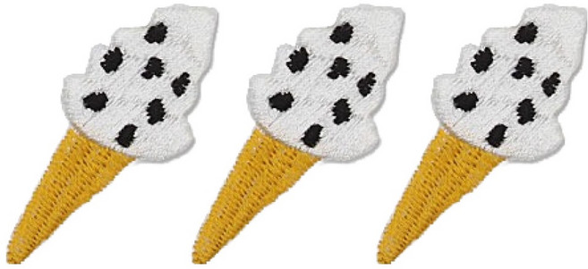 동대문단추왕 열접착식 자수 와펜 패치, 쿠키앤크림콘, 3개