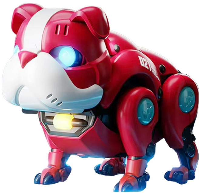 KANGAROO 강아지 무선조종 인공지능 장난감 움직이는 AI 애완 반려견 펫 R11 불독 rc로봇, 레드, 1개