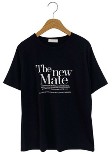 린다샵 여성용 레터링 프린팅 라운드 반팔 티셔츠 cpt16644k54