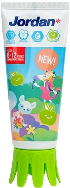 조르단 뉴스텝2 어린이 고불소 치약 청사과향, 90g, 1개 - 쿠팡