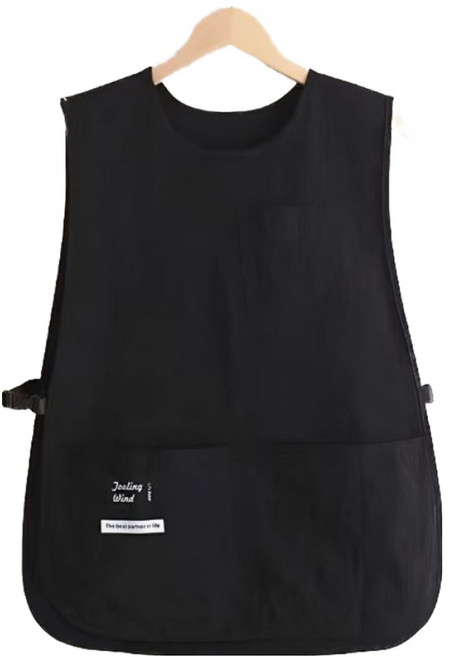 네오 방수 조리 서빙 조끼형 앞치마, 블랙, 1개