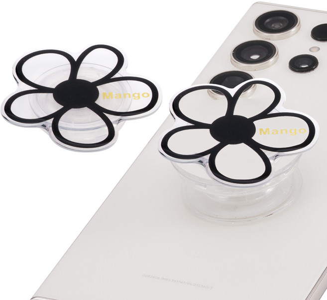 MANGO 심플 플라워 휴대폰 스마트톡 망고톡, 블랙, 2개