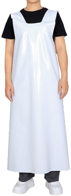 TIS 작업용 TPU 비브 롱 앞치마, 화이트, 1개