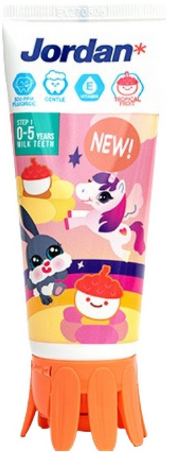 조르단 뉴스텝1 어린이 불소 치약 열대과일향, 90g, 1개
