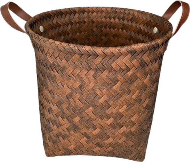 헤이조이 감성 라탄 팬트리 라운드 바스켓, 혼합색상, 1개